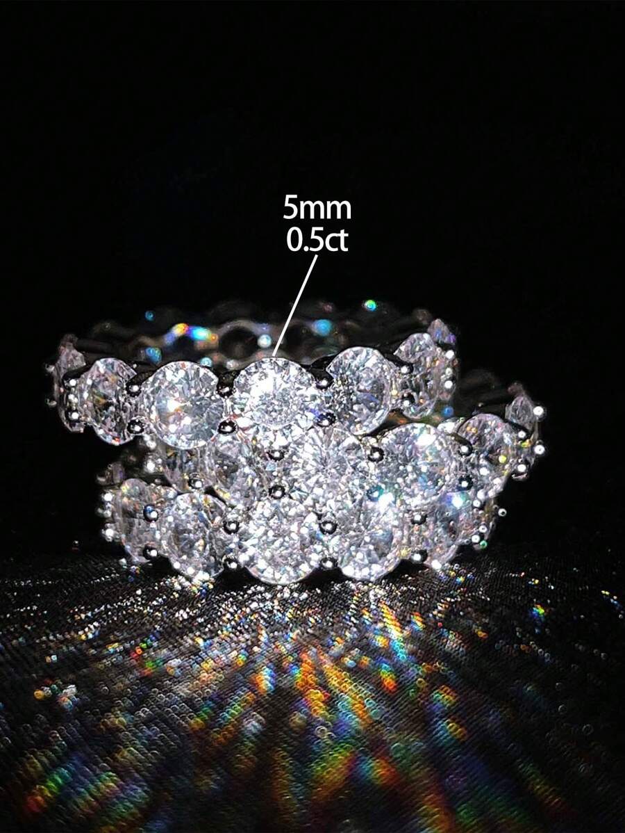 Tipo di stile:Anello a fila singola con diamanti pieni