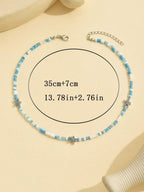 Tipo di stile:Perle di riso blu + stella marina argentata