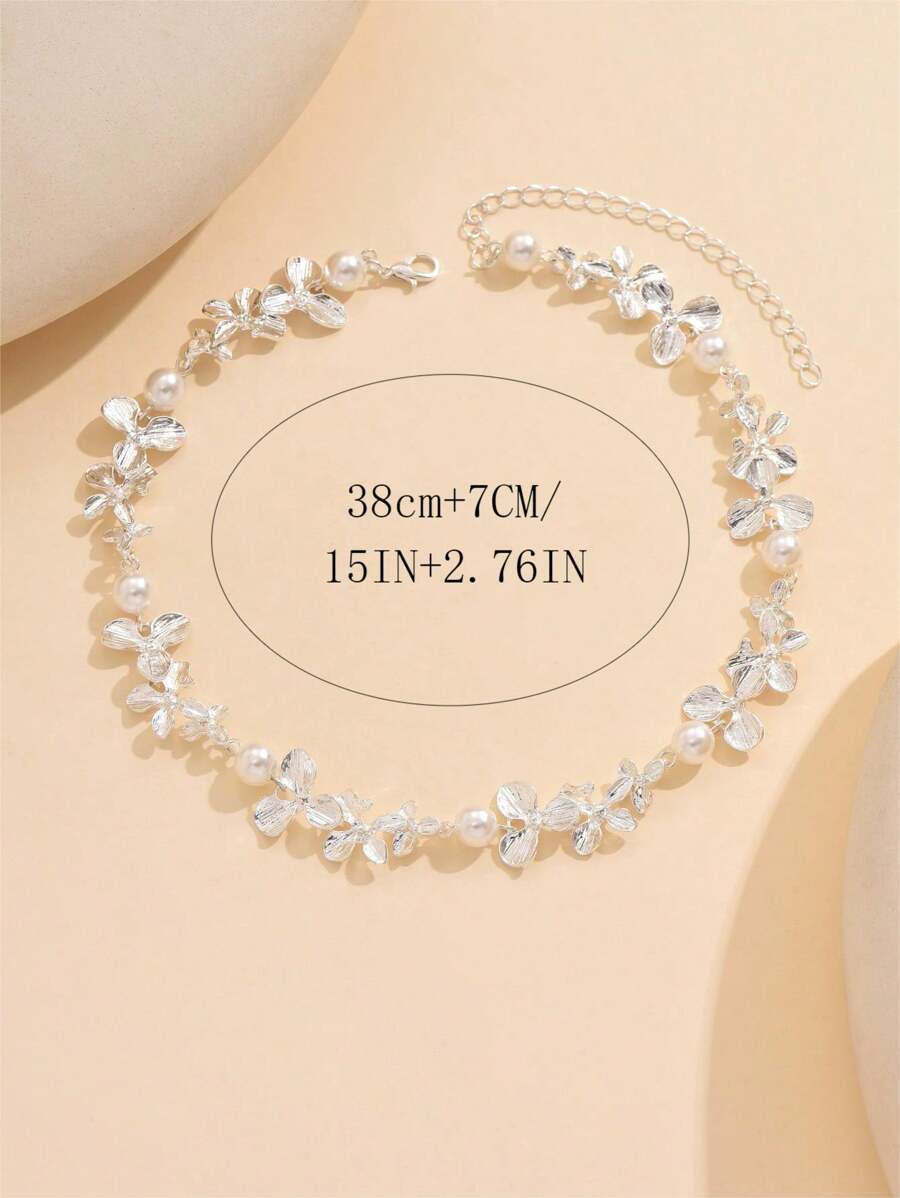 Tipo di stile:Perle finte + fiori