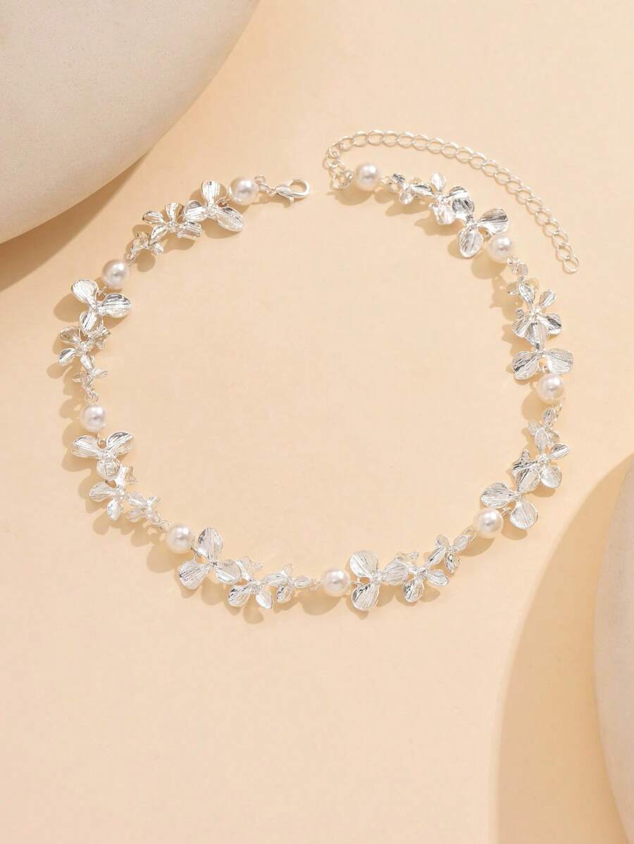 Tipo di stile:Perle finte + fiori