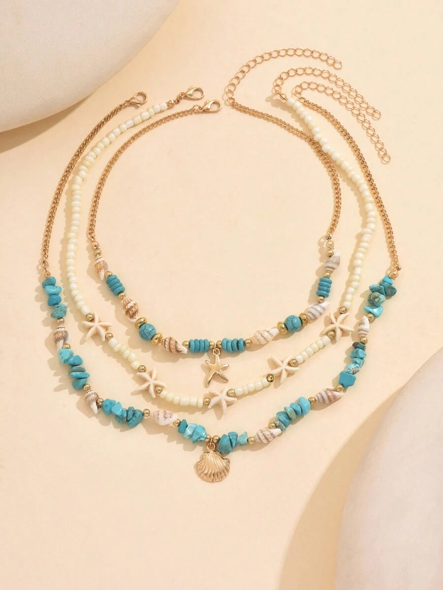 Tipo di stile:Turchese blu + perle di riso