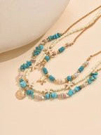 Tipo di stile:Turchese blu + perle di riso