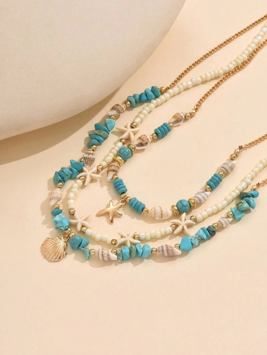 Tipo di stile:Turchese blu + perle di riso