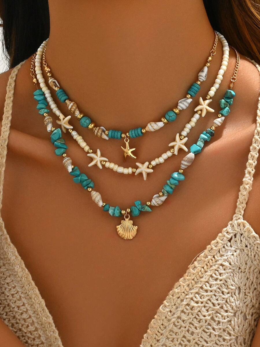 Tipo di stile:Turchese blu + perle di riso