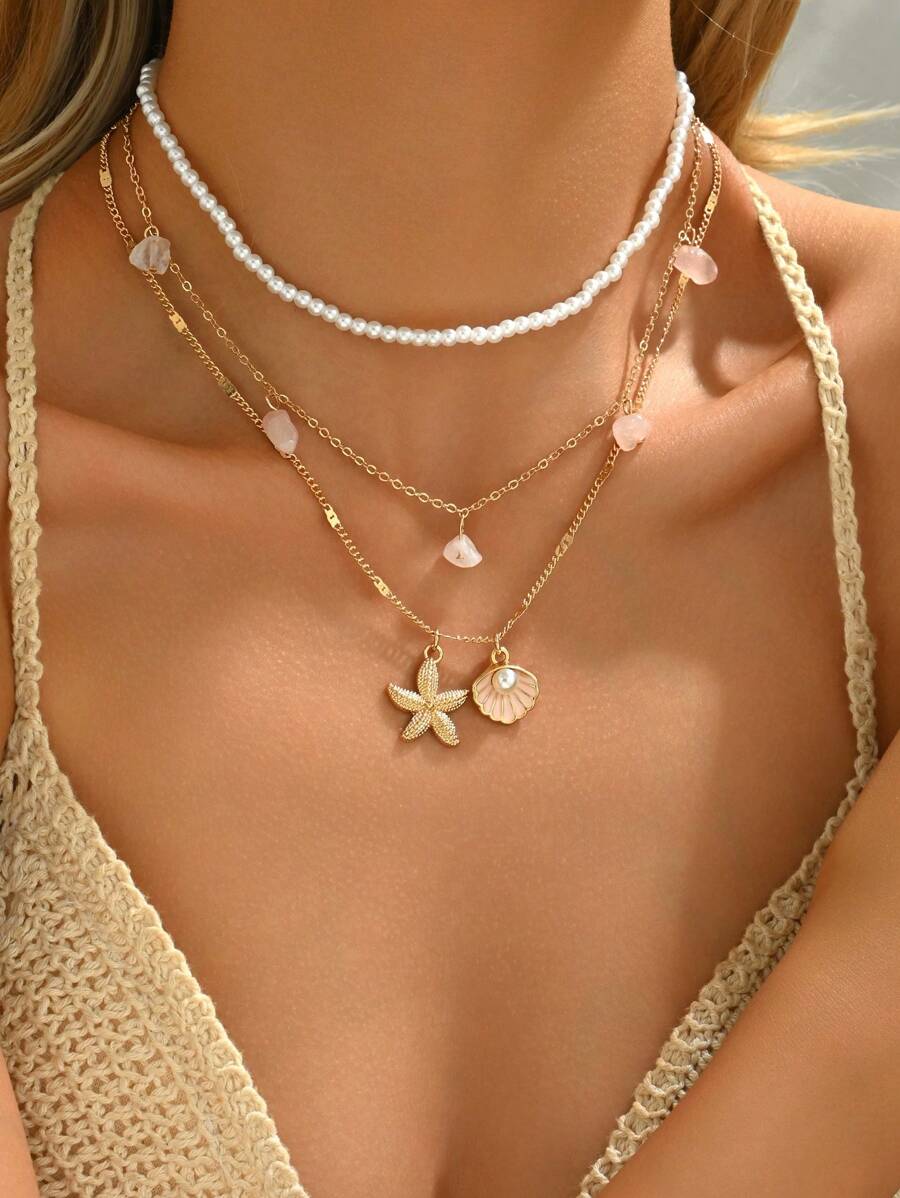 Tipo di stile:Perla imitazione + ghiaia rosa