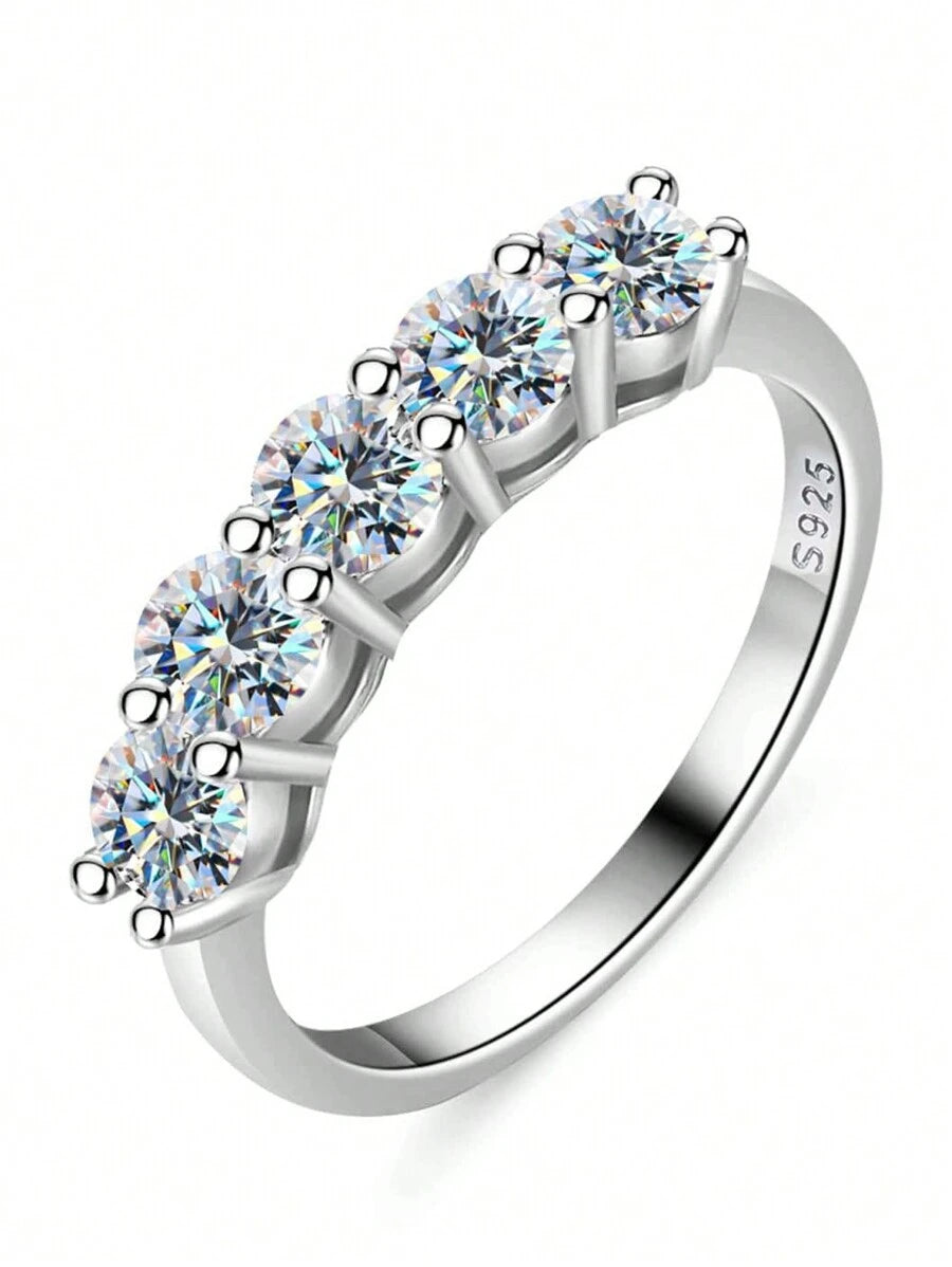 Tipo di stile:anello con cinque diamanti