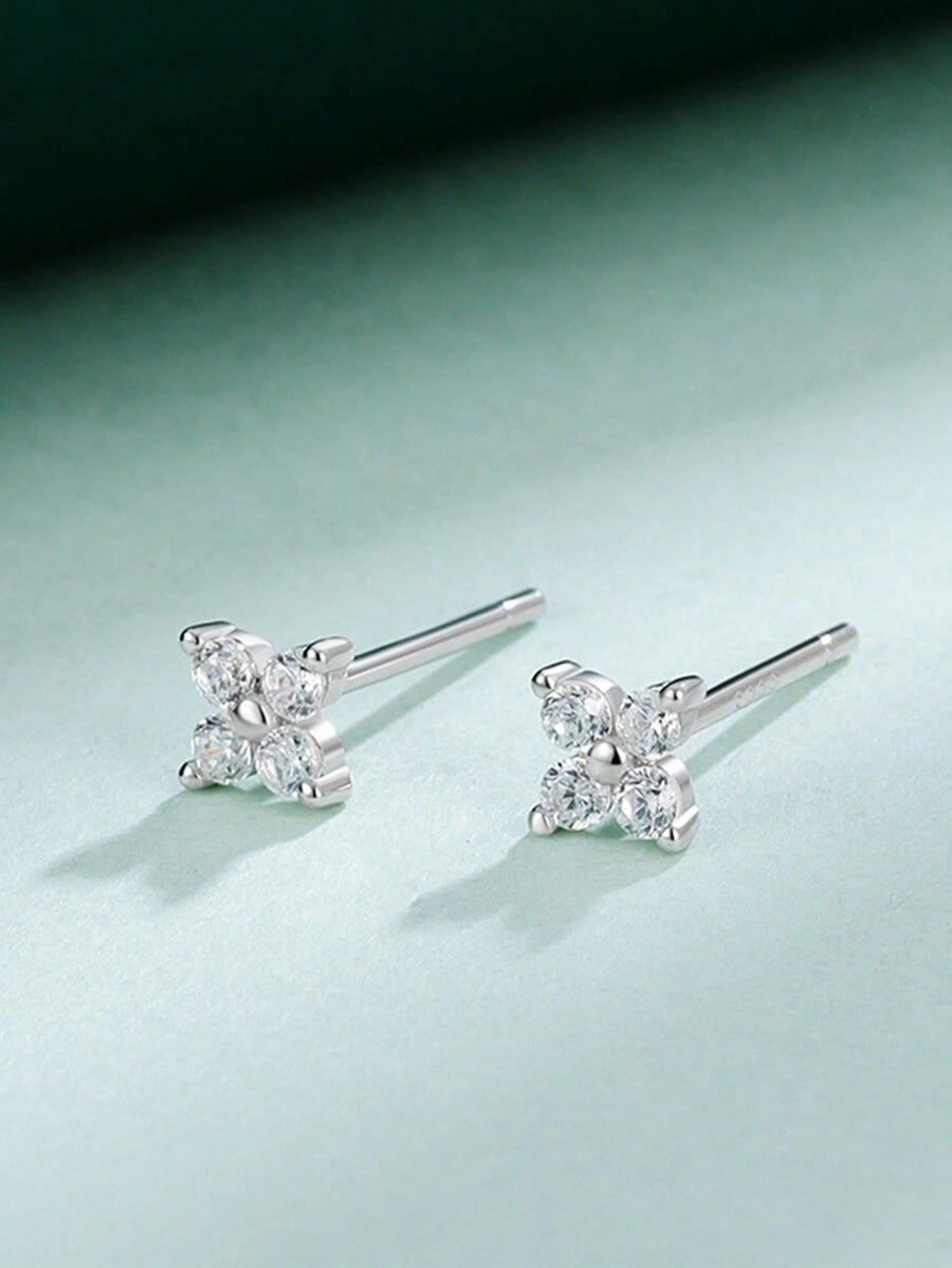 Tipo di stile:Set di sei orecchini in argento con quadrifoglio