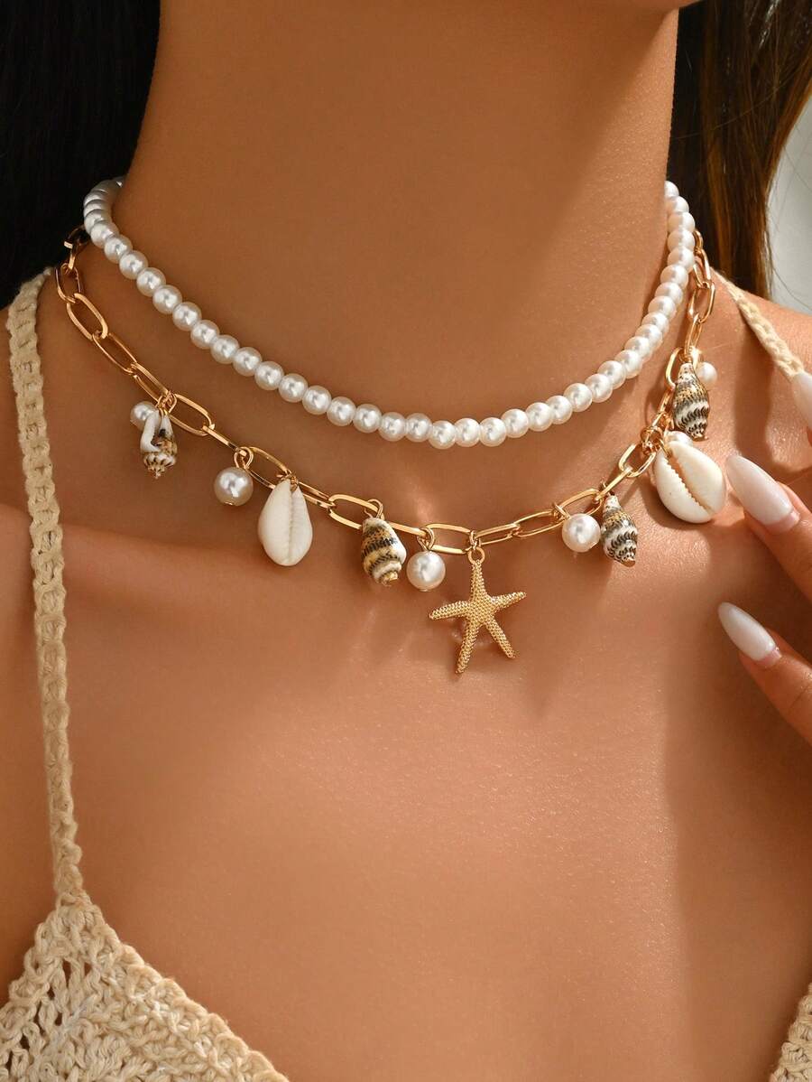 Tipo di stile:Perla imitazione + conchiglia