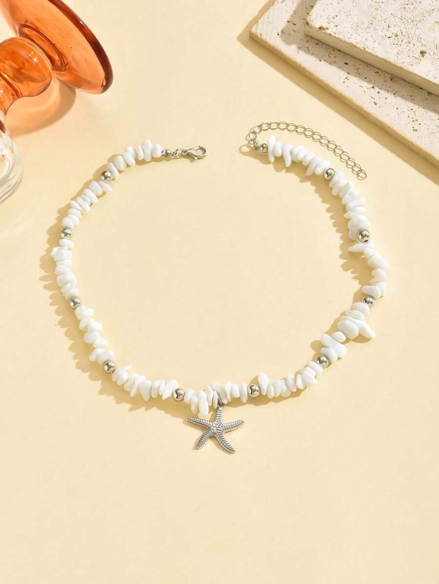 Tipo di stile:turchese bianco + stella marina 1