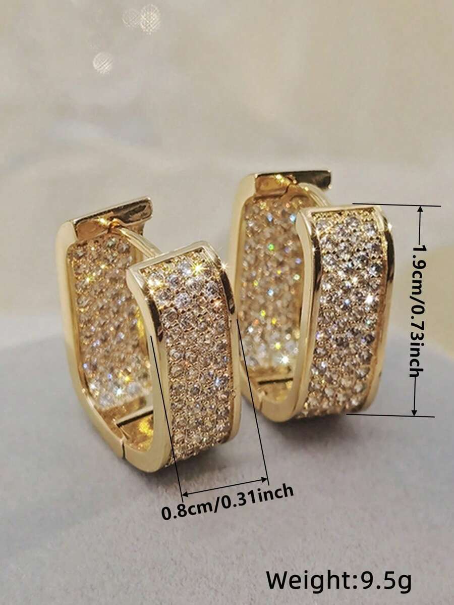 Colore:Orecchini a forma di U pieni di diamanti
