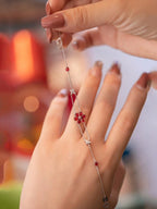 Tipo di stile:Bracciale floreale a sei petali da donna