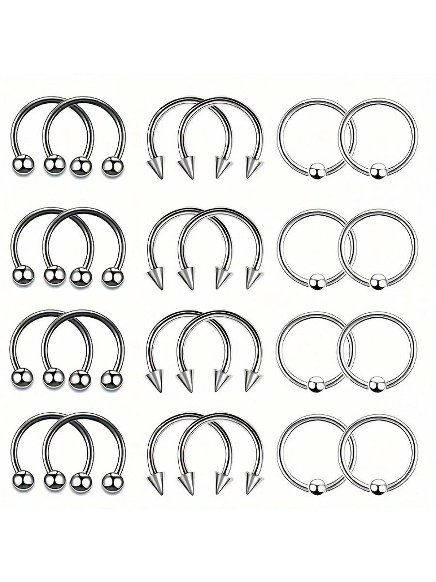 Tipo di stile:24 anelli per naso penetranti