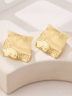Colore:Orecchini a bottone quadrati geometrici in oro