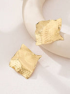 Colore:Orecchini a bottone quadrati geometrici in oro