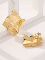 Colore:Orecchini a bottone quadrati geometrici in oro