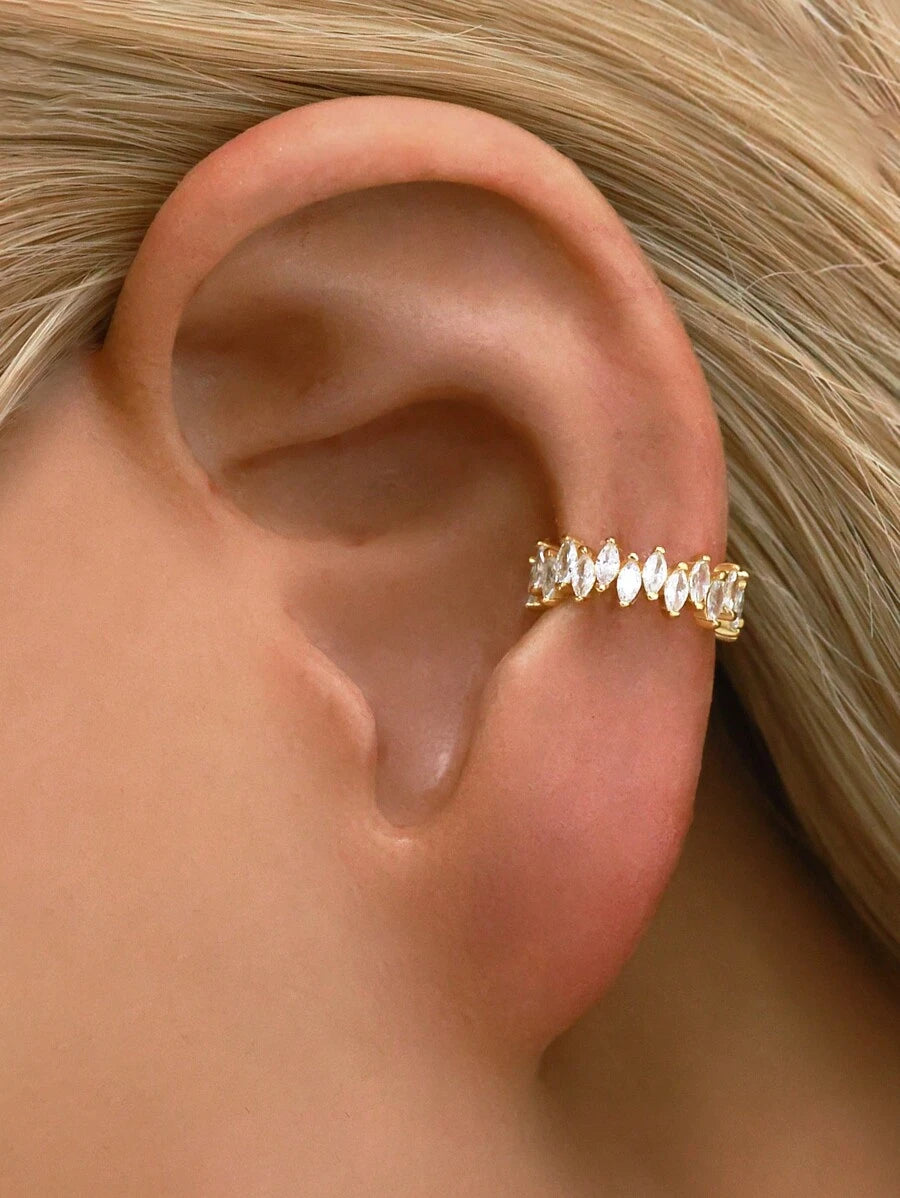 Tipo di stile:Clip per orecchio interamente in zirconio con occhio di cavallo