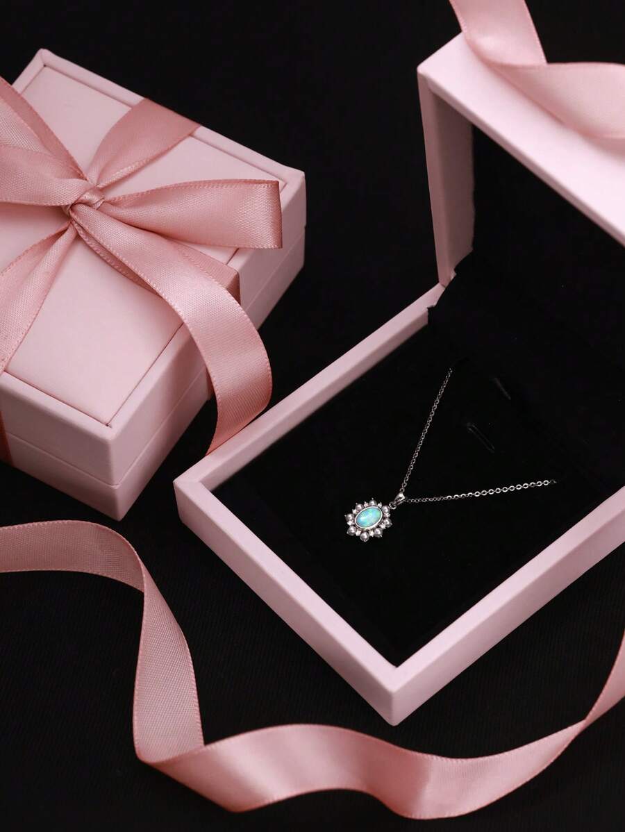 Tipo di stile:Collana con opale ovale e perle a cerchio completo