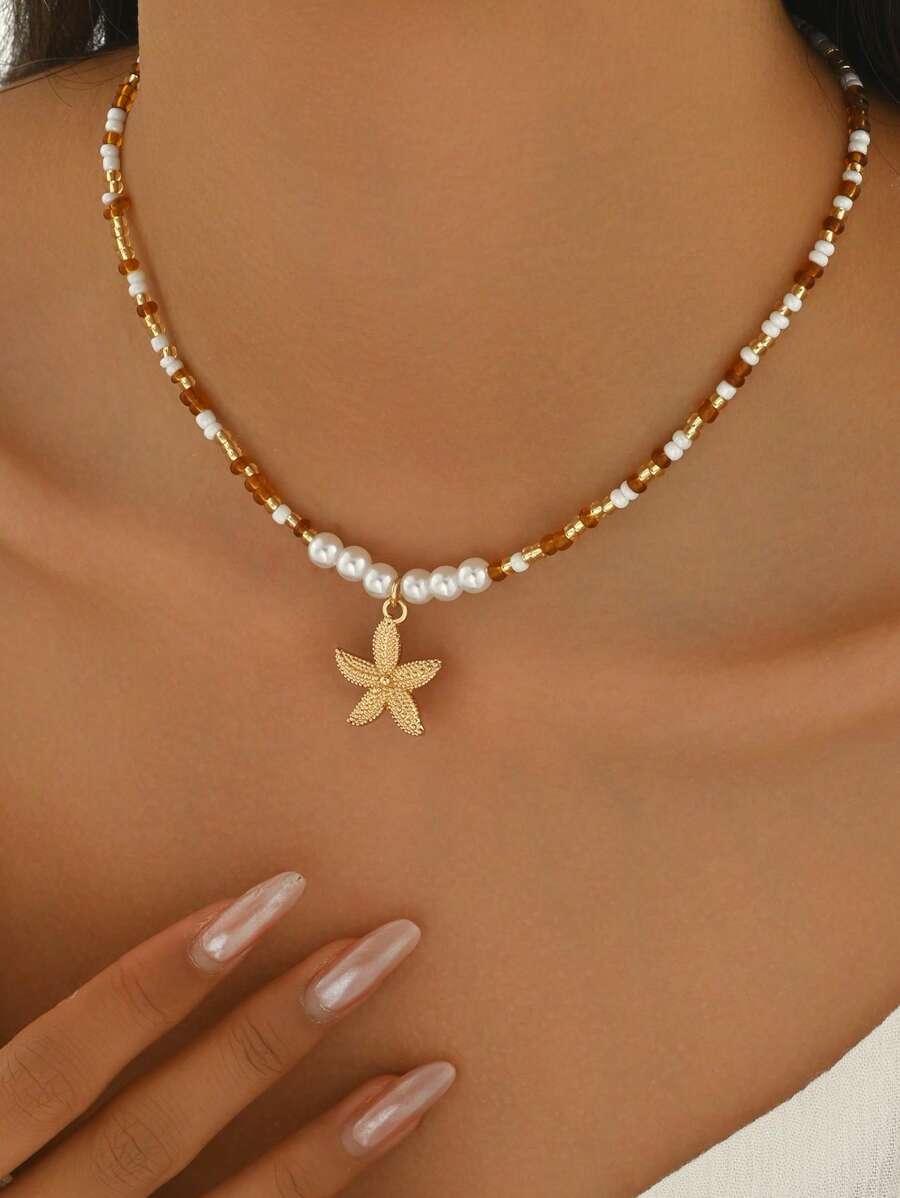 Tipo di stile:Perla imitazione + stella marina 1