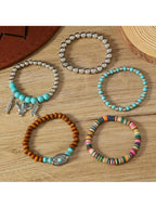 Tipo di stile:Set di bracciali imitazione turchese con testa di toro