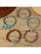 Tipo di stile:Set di bracciali imitazione turchese con testa di toro