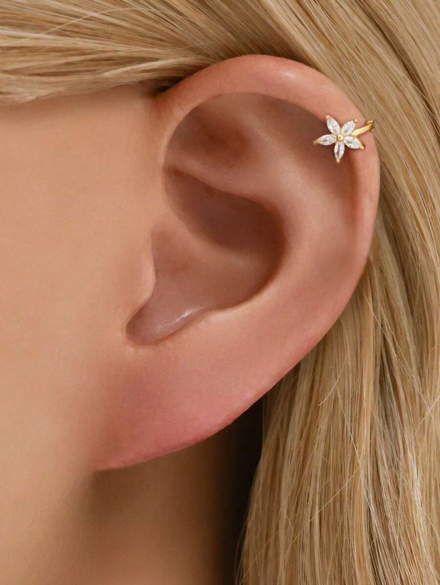 Tipo di stile:Orecchini a forma di fiore a cinque foglie