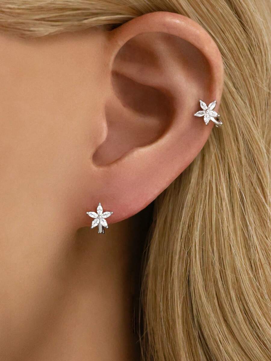Tipo di stile:Orecchini a forma di fiore a cinque foglie