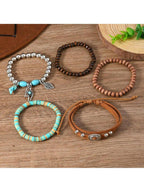 Tipo di stile:Set di bracciali con fiori di perline di legno