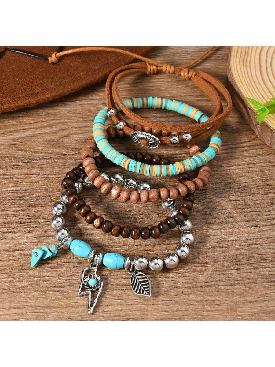 Tipo di stile:Set di bracciali con fiori di perline di legno