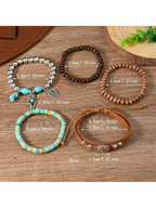 Tipo di stile:Set di bracciali con fiori di perline di legno