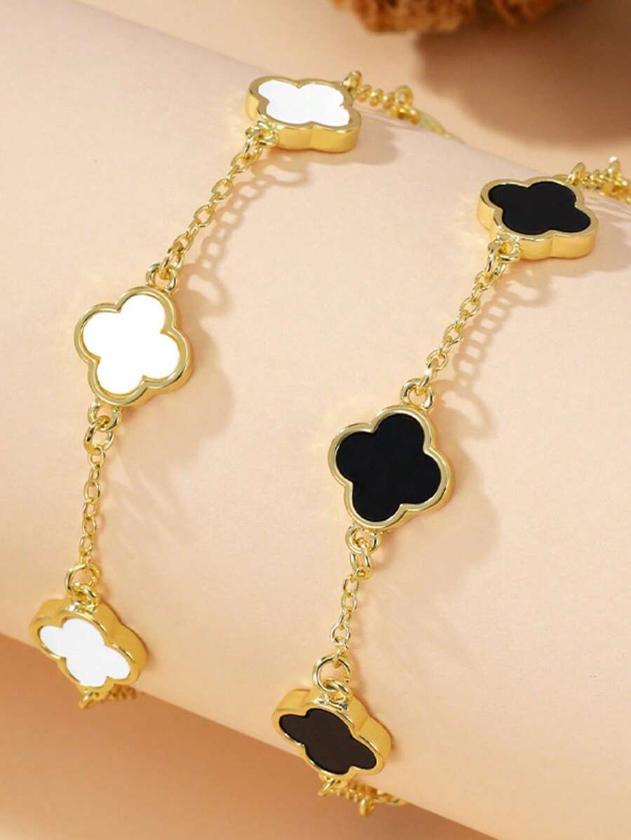 Tipo di stile:Bracciale fiore a quattro foglie