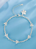Tipo di stile:Bracciale in argento con fiore a farfalla