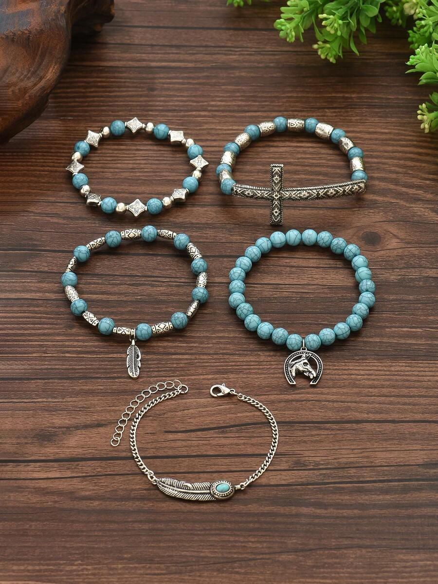 Tipo di stile:Set di bracciali a ferro di cavallo con piume