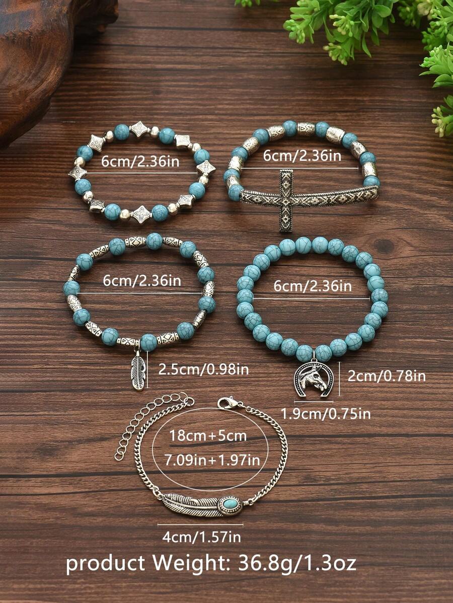 Tipo di stile:Set di bracciali a ferro di cavallo con piume