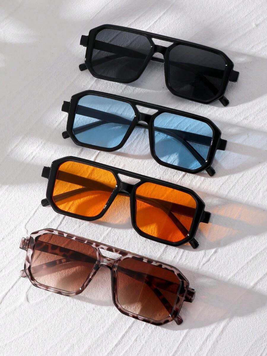 Colore delle lenti:4 pezzi (doppio té leopardato nero, blu, arancione e bianco)
