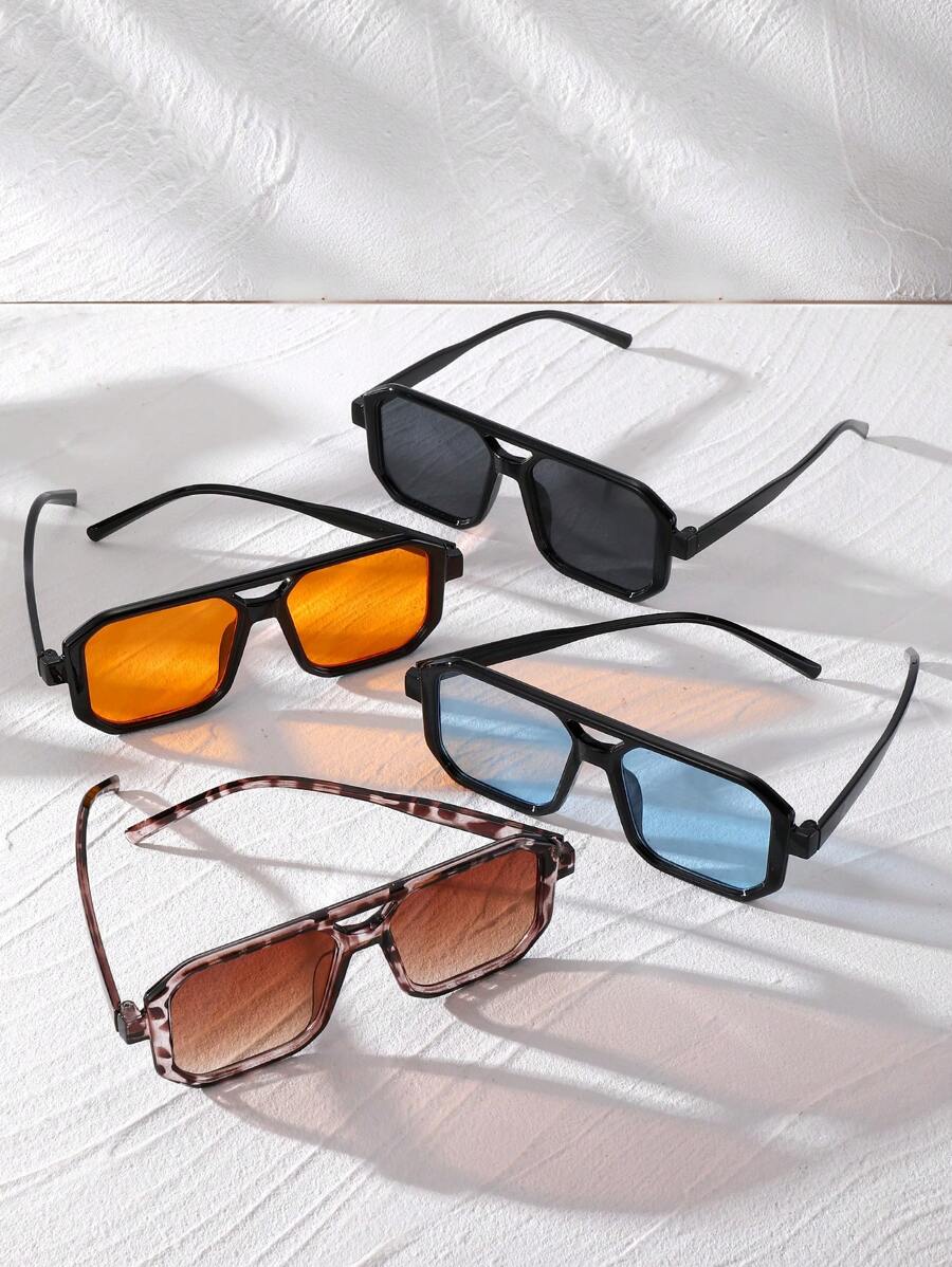 Colore delle lenti:4 pezzi (doppio té leopardato nero, blu, arancione e bianco)