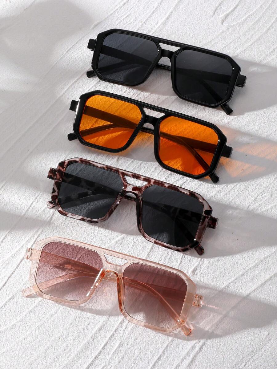 Colore delle lenti:4 pezzi (nero e arancione*champagne e bianco leopardo grigio)