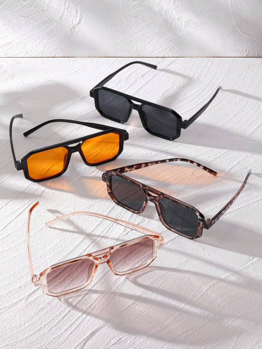 Colore delle lenti:4 pezzi (nero e arancione*champagne e bianco leopardo grigio)