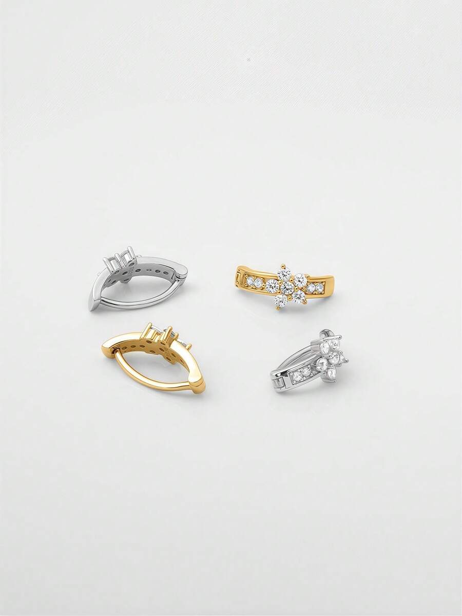 Tipo di stile:Anello per ombelico con zirconi a forma di fiore