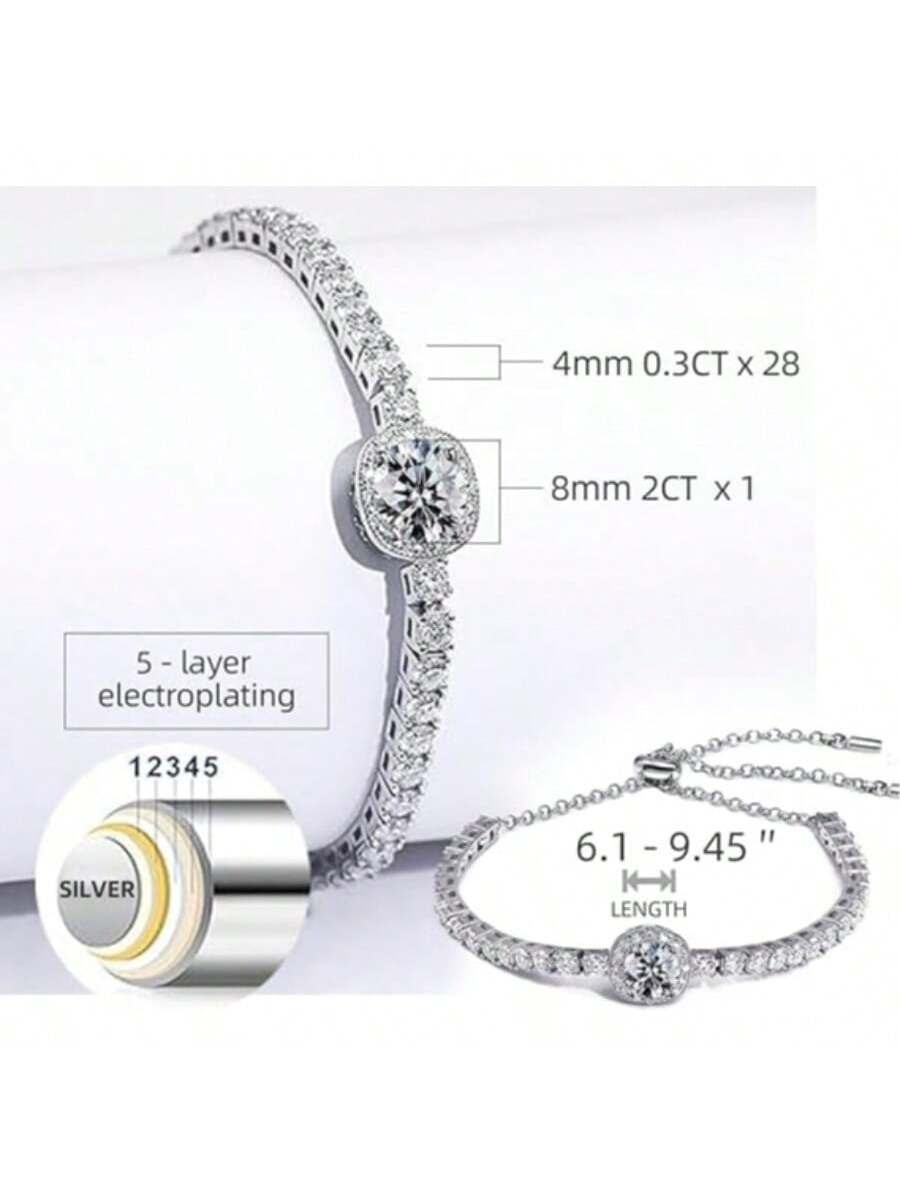 Tipo di stile:Bracciale tennis da 2 carati