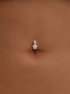 Tipo di stile:Anello per ombelico con zirconi a forma di fiore