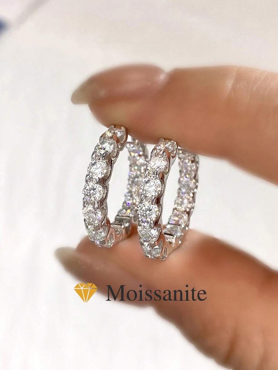 Tipo di stile:Orecchini moissanite con diamanti pieni