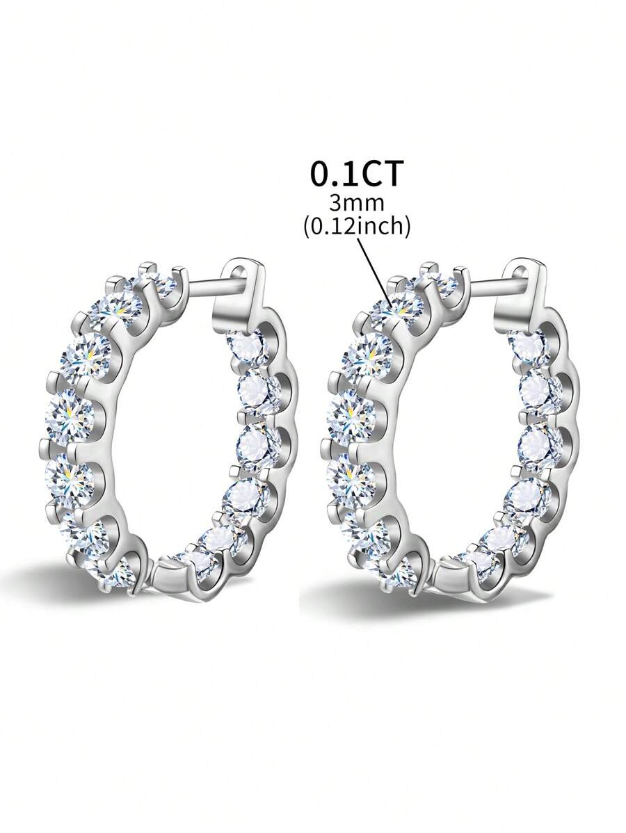 Tipo di stile:Orecchini moissanite con diamanti pieni