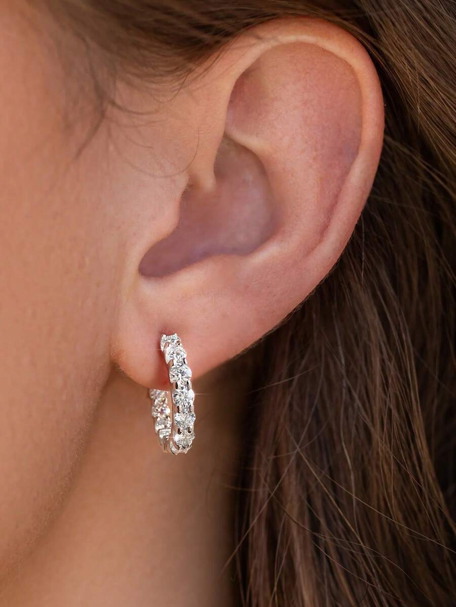 Tipo di stile:Orecchini moissanite con diamanti pieni