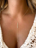 Tipo di stile:Collana lunga a forma di Y con diamanti - Oro