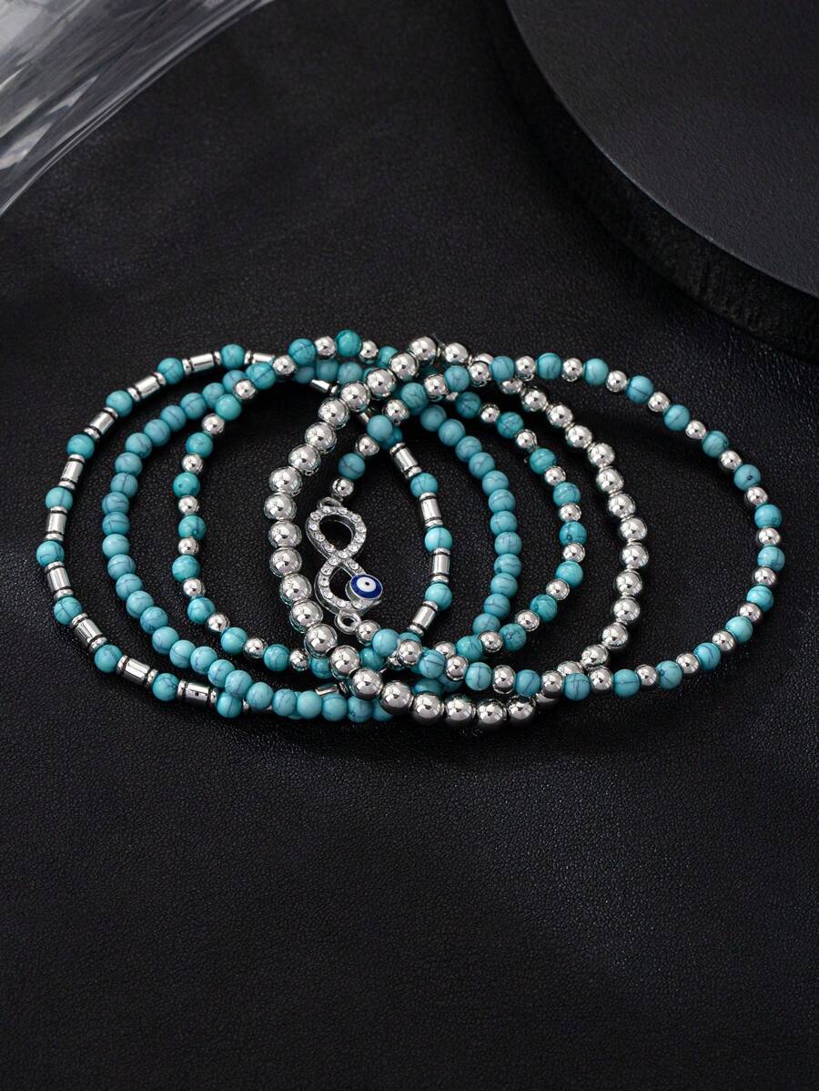 Tipo di stile:Set di braccialetti turchesi a forma di 8