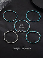 Tipo di stile:Set di braccialetti turchesi a forma di 8