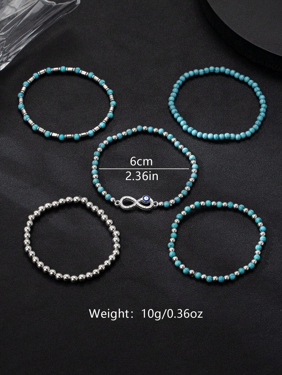 Tipo di stile:Set di braccialetti turchesi a forma di 8