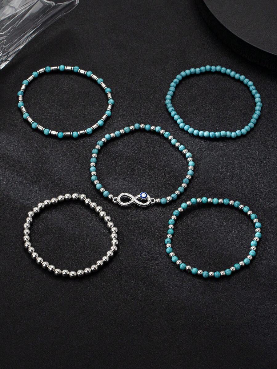 Tipo di stile:Set di braccialetti turchesi a forma di 8
