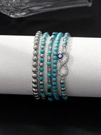 Tipo di stile:Set di braccialetti turchesi a forma di 8