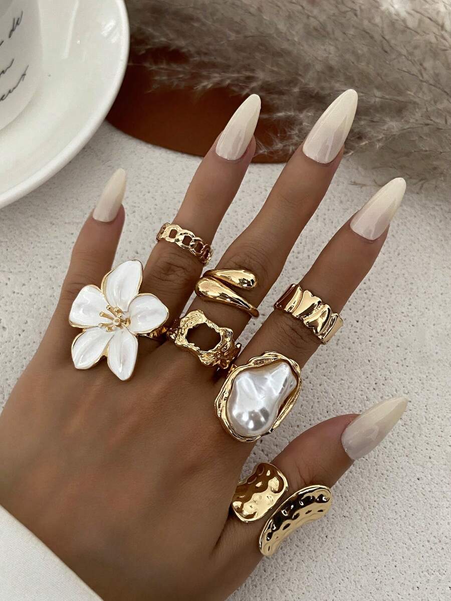 Tipo di stile:Set di 7 anelli a goccia